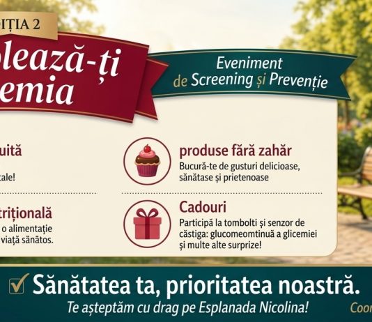 „Controlează-ți Glicemia” – Ediția a II-a! Ieșenii sunt așteptați pe Esplanada Nicolina pentru testări gratuite și sfaturi de sănătate