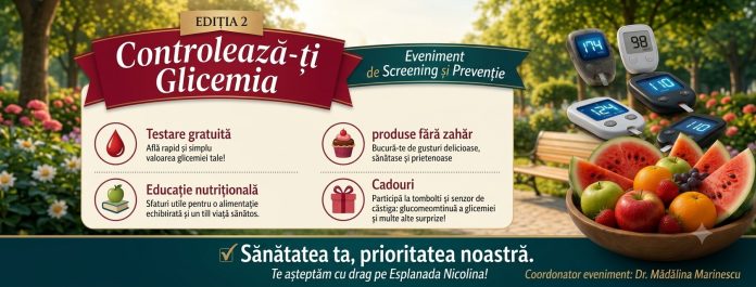 „Controlează-ți Glicemia” – Ediția a II-a! Ieșenii sunt așteptați pe Esplanada Nicolina pentru testări gratuite și sfaturi de sănătate